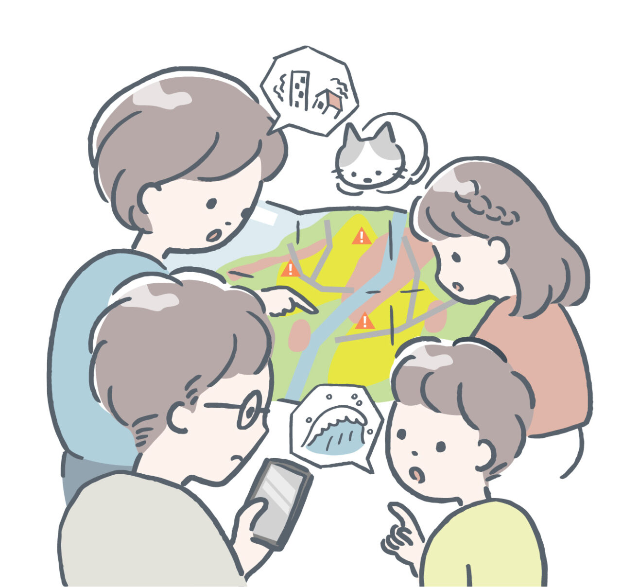 ハザードマップを見て家族会議