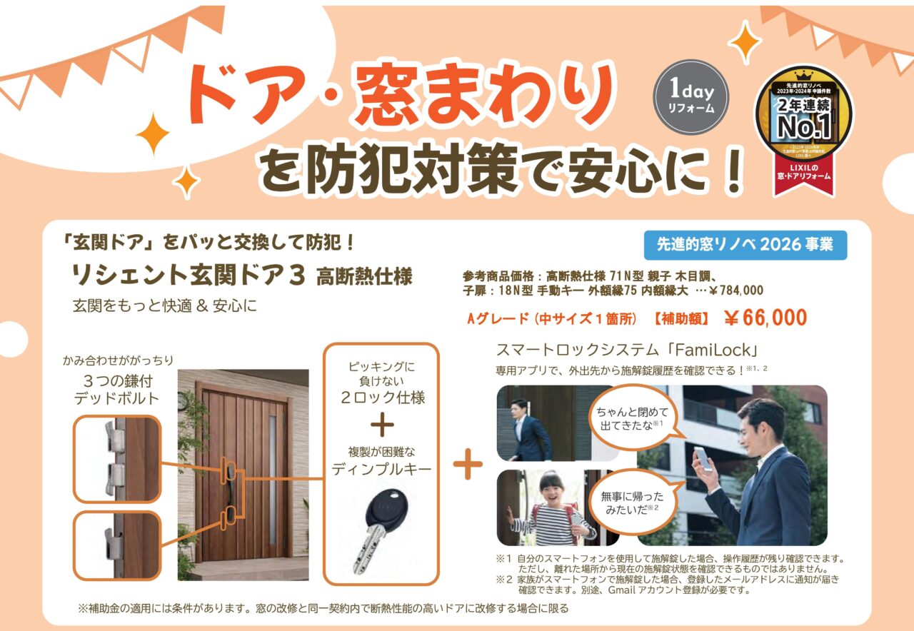 ドアを防犯対策で安心に